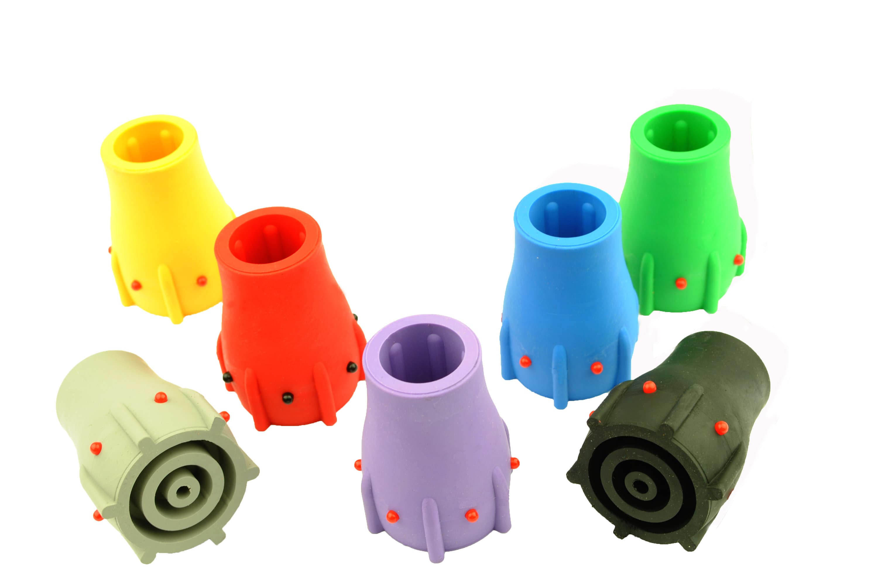 Thermoplastic Rubber Crutch Ferrule with Wear Indicator - 4 pack